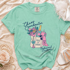 Mint green t-shirt with "Chaos Coordinator" and "Maid of Honor Professional Overthinker" designs.