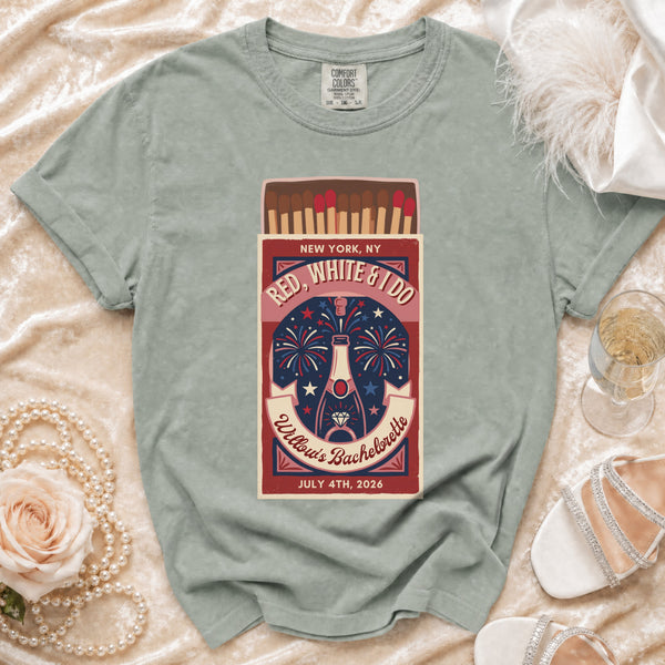 Red, White & I Do Bachelorette T-Shirt in Bay