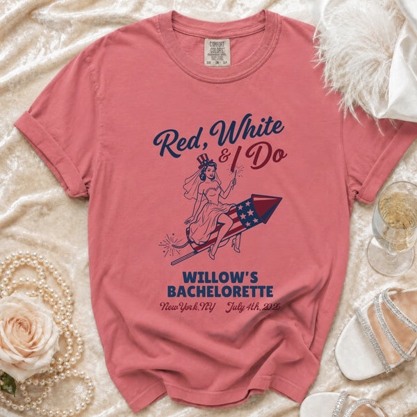 Red, White & I Do Bachelorette T-Shirt in Watermelon