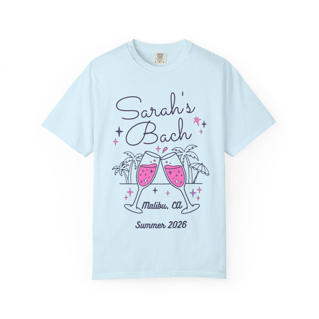 Sarah's Bach Malibu, CA Summer 2026 graphic t-shirt.