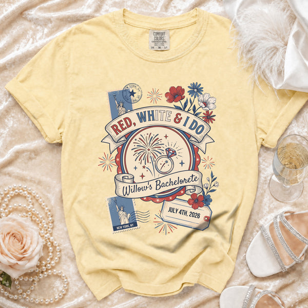 Red, White & I Do Bachelorette T-Shirt in Butter