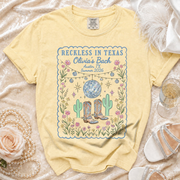 Reckless Texas Disco Cowgirl T-Shirt in Butter