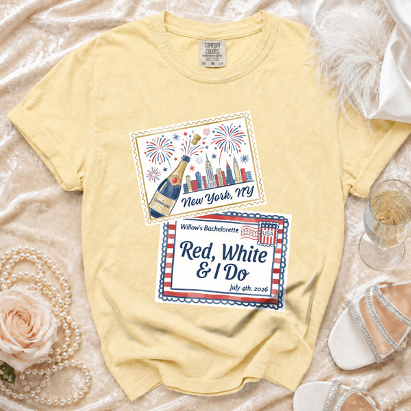 Red, White & I Do T-shirt in Butter
