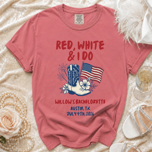 Red, White & I Do Bachelorette T-Shirt in Watermelon