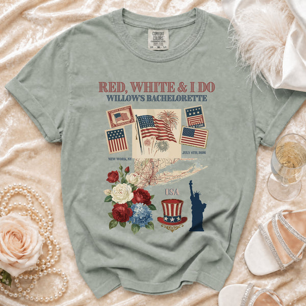 Red, White & I Do Celebration T-shirt in Bay