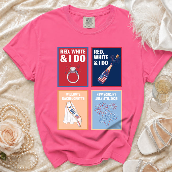 Red, White & I Do Celebration T-shirt in Crunchberry