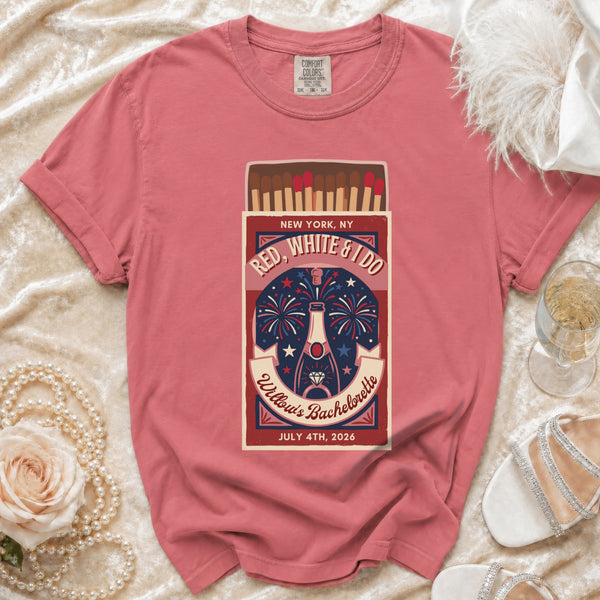Red, White & I Do Bachelorette T-Shirt in Watermelon
