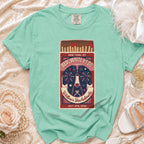 Mint green t-shirt with "Red, White & I Do" fireworks design.