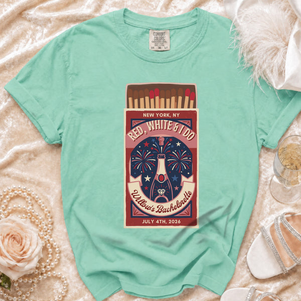 Red, White & I Do Bachelorette T-Shirt in Island Reef