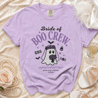 Bride of Boo Crew t-shirt with ghost and Halloween candy graphics.