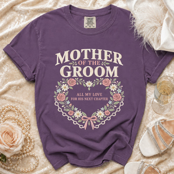 Groom Mom T-Shirt in Grape