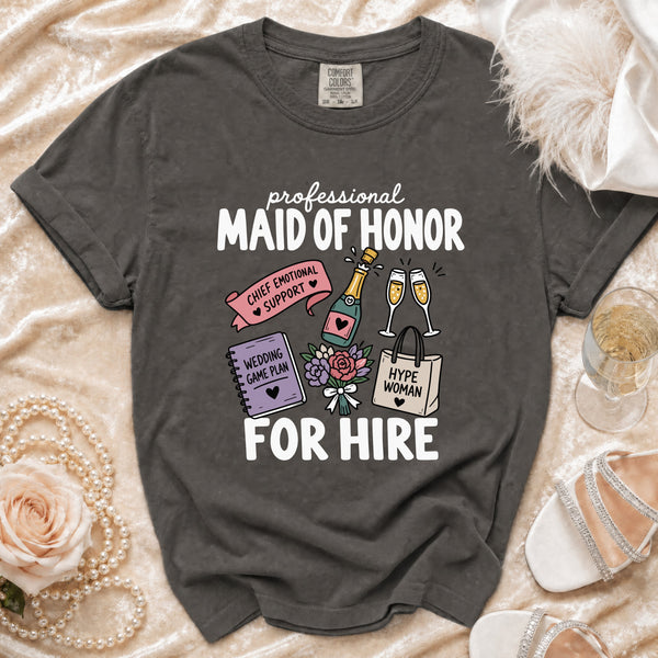 Maid of Honor T-Shirt in Pepper