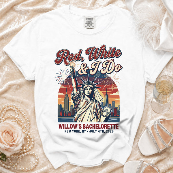 Patriotic Bride 'Red, White & I Do' T-Shirt in White