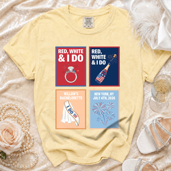 Red, White & I Do Celebration T-shirt in Butter