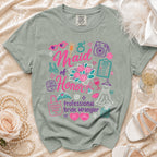 Maid of Honor Professional Bride Wrangler t-shirt with wedding icons.