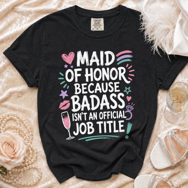 Maid of Honor T-Shirt in Black