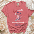 Red, White & I Do Willow's Bachelorette shirt with July 4th, 2026 date.