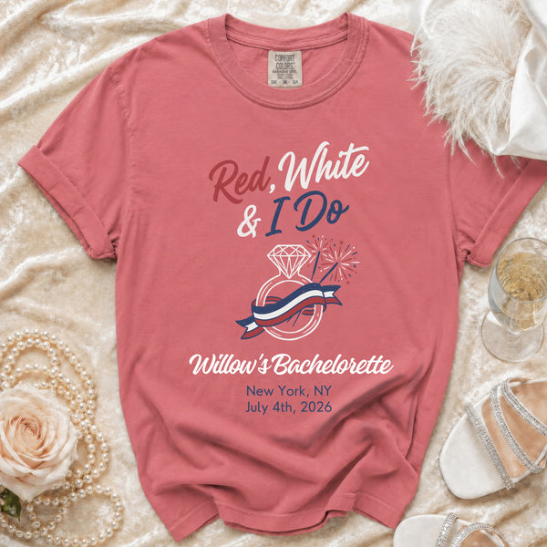 Red, White & I Do" Celebration T-Shirt in Watermelon