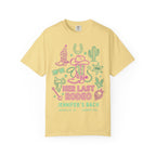 Yellow t-shirt with "Her Last Rodeo" and rodeo graphics.