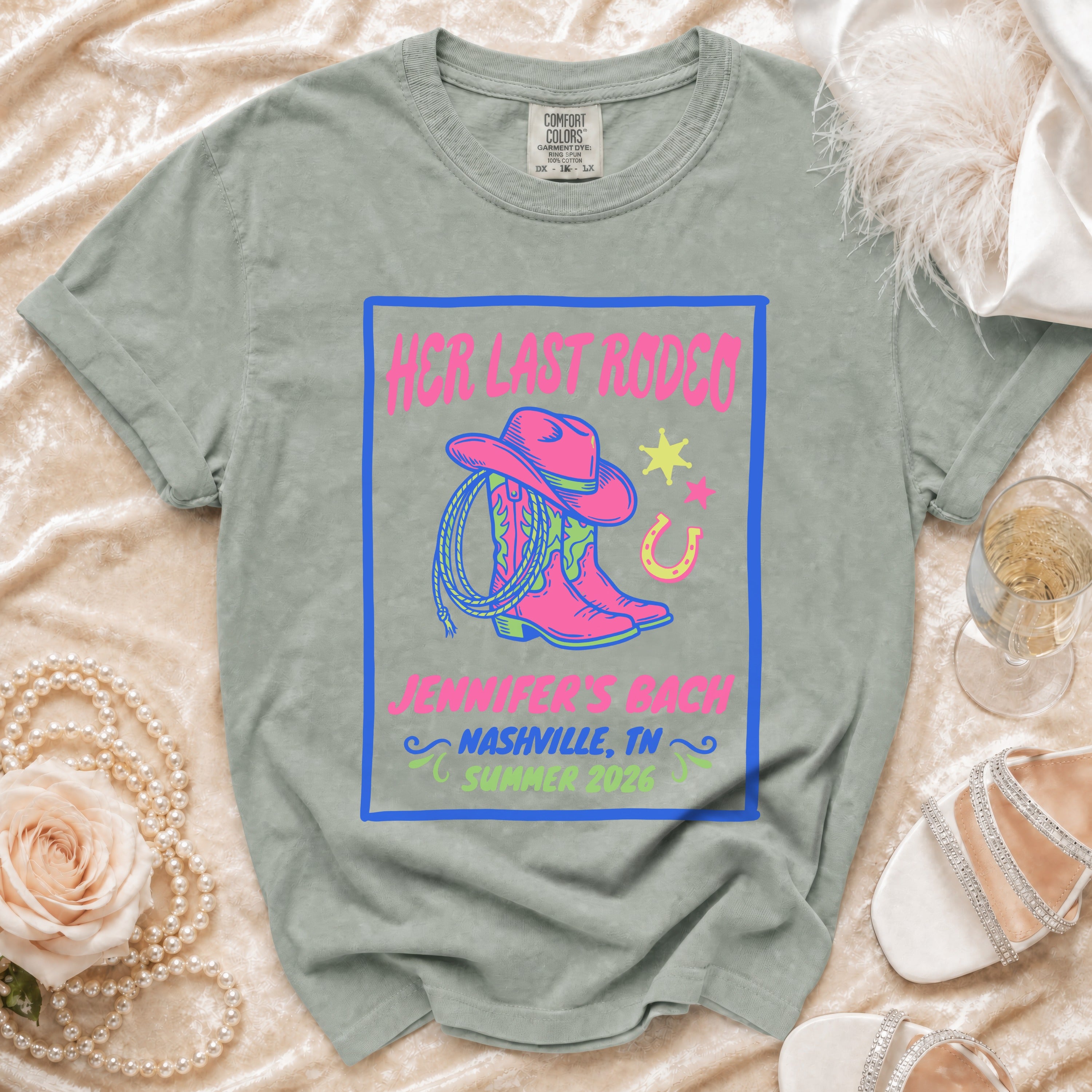 T-shirt with "Her Last Rodeo" and Nashville, TN Summer 2026.