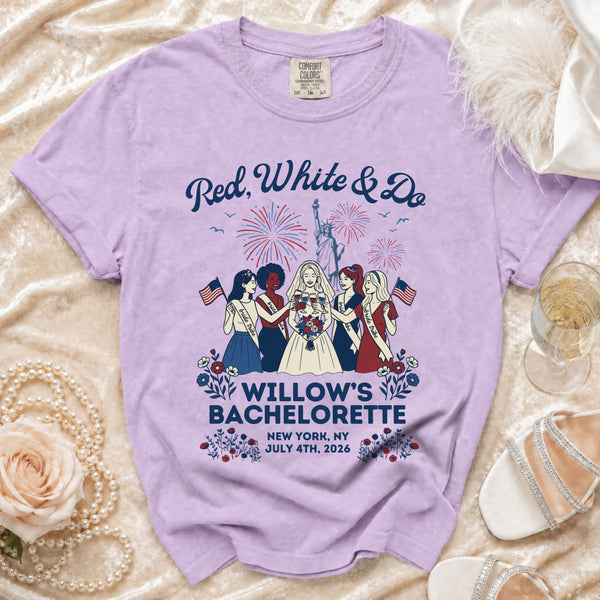 Red, White & Do Bachelorette T-Shirt in Orchid