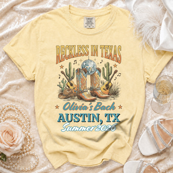 Reckless Texas Disco Cowgirl T-shirt in Butter