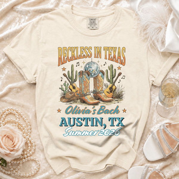 Reckless Texas Disco Cowgirl T-shirt in Ivory