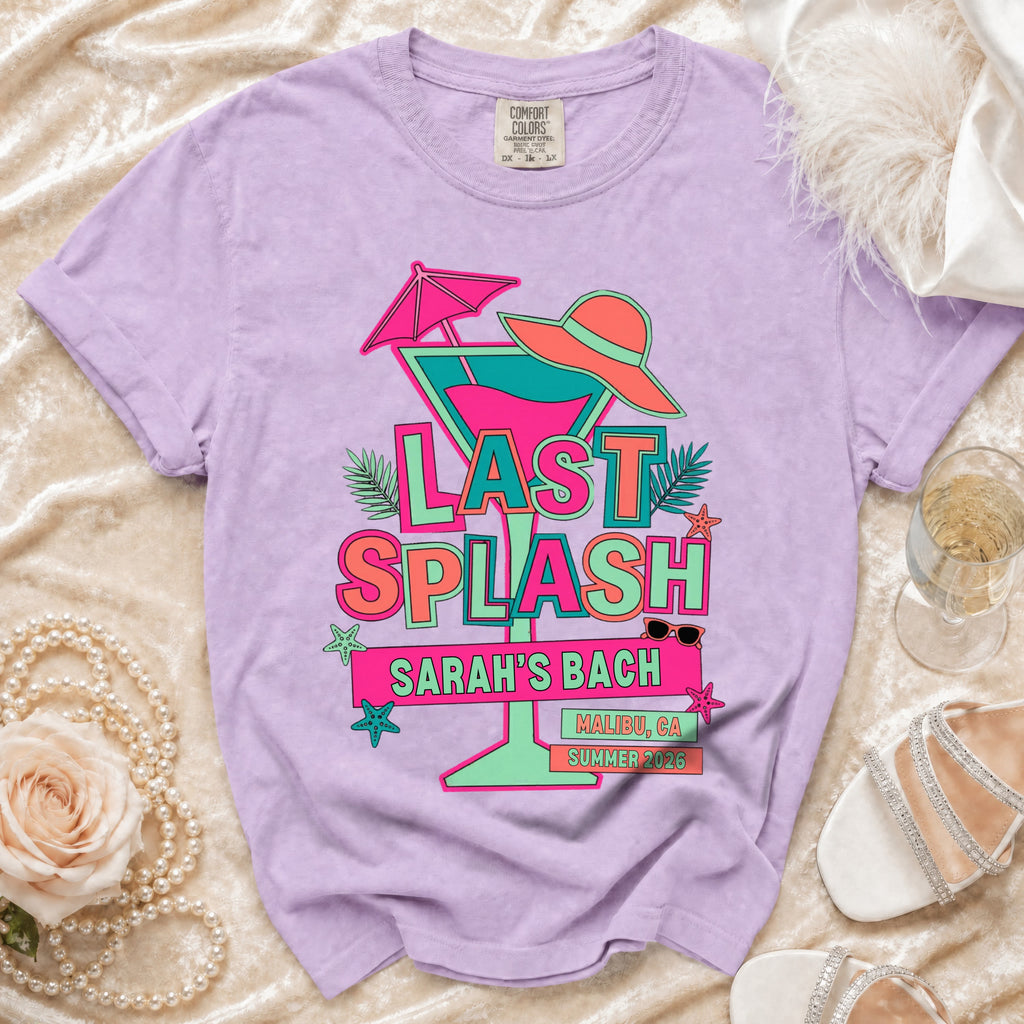 "Last Splash" t-shirt with Sarah's Bach, Malibu, CA, Summer 2026.