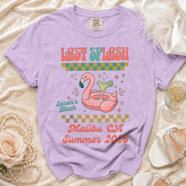 Last Splash Retro Flamingo T-Shirt in Orchid