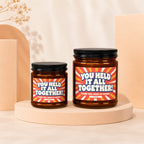 Two candles labeled "You Held It All Together! Thank You, Maid of Honor."