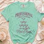 Mint green t-shirt with "PROFESSIONAL Chaos Coordinator Maid of Honor" text.