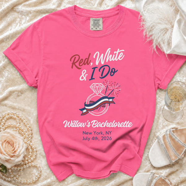Red, White & I Do" Celebration T-Shirt in Crunchberry