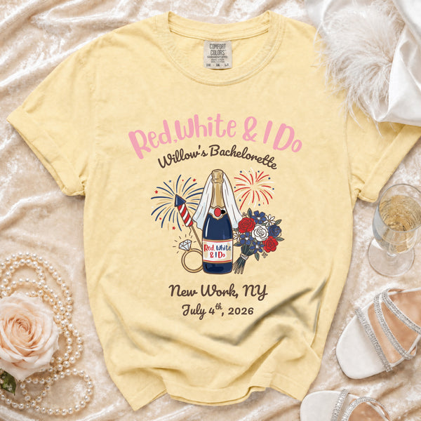 Red White & I Do Celebration T-Shirt in Butter