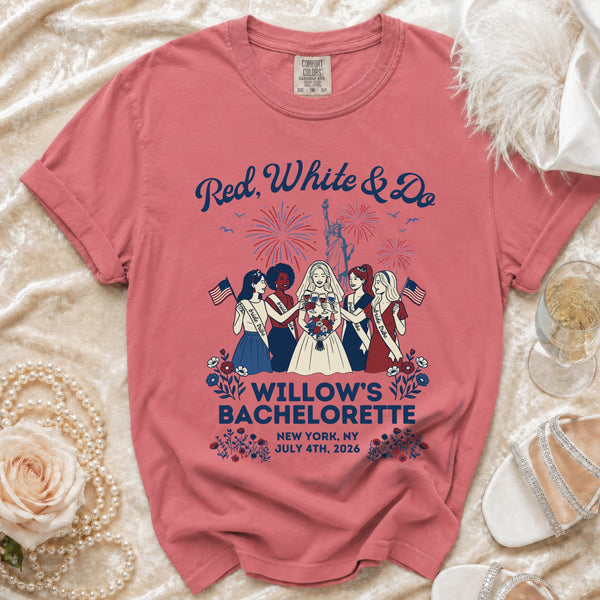 Red, White & Do Bachelorette T-Shirt in Watermelon