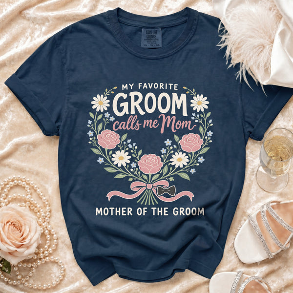 Groom Mom T-Shirt in True Navy
