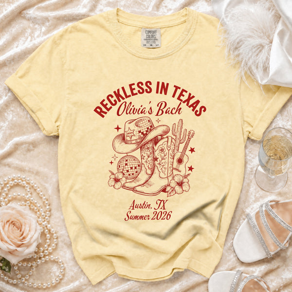 Reckless Texas Bachelorette T-Shirt in Butter