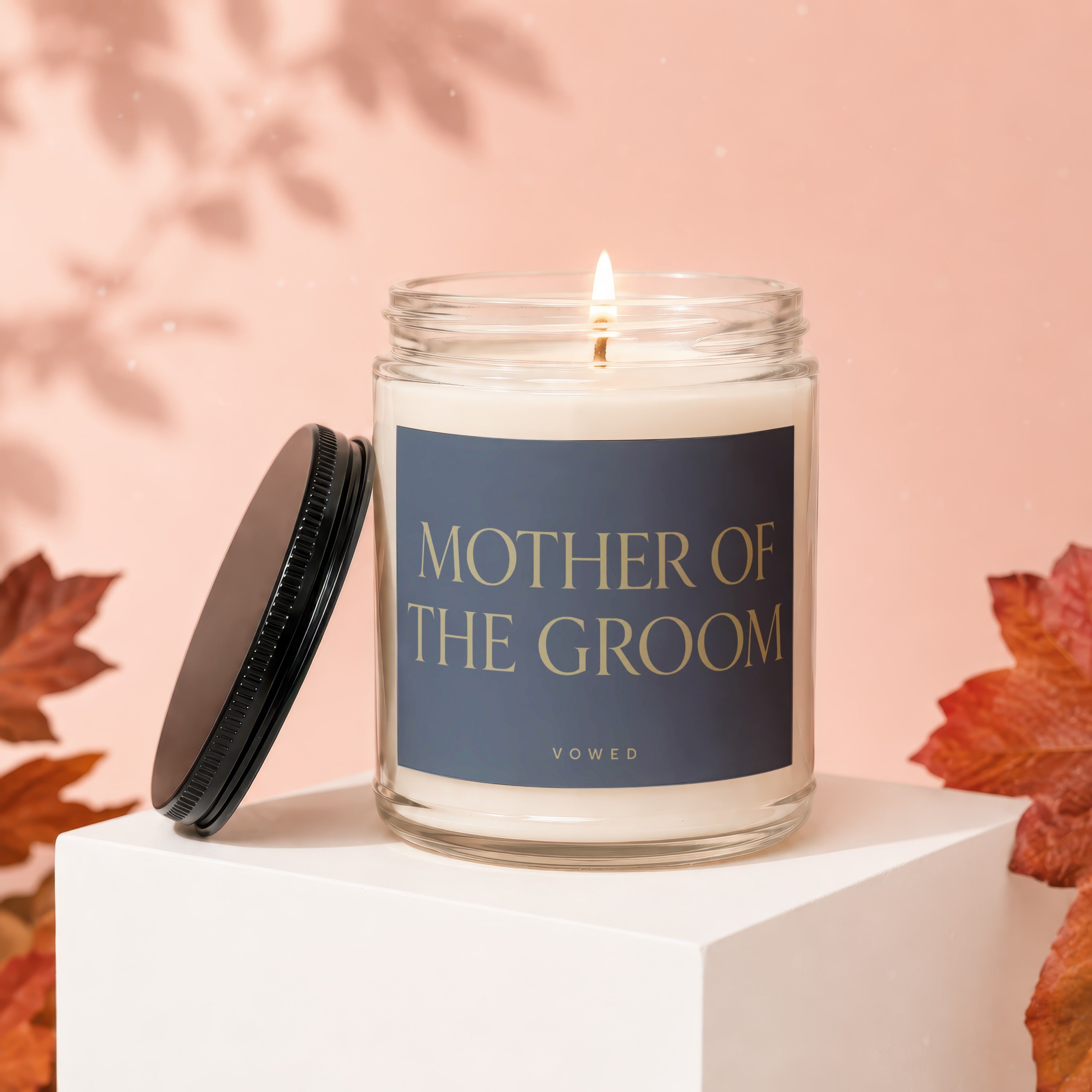 Glass candle with "Mother of