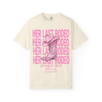Cream t-shirt with "Her Last Rodeo" and a cowboy boot, Jennifer's Bach, Nashville.
