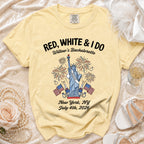 Red, White & I Do Willow's Bachelorette shirt with New York fireworks.