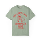 Sage green t-shirt with "Her Last Rodeo Jennifer's Bach Nashville Summer 2026" text.