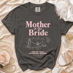 Mother of the Bride shirt with blueprint of a clutch and humorous wedding quote.