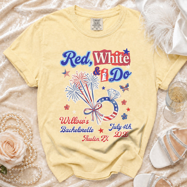 Red, White & I Do Bachelorette T-Shirt in Butter