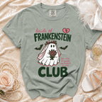 Bride of Frankenstein t-shirt with ghost bride graphic and text CLUB.
