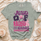 Maid of Honor aka Chaos Coordinator graphic tee with diamond ring.
