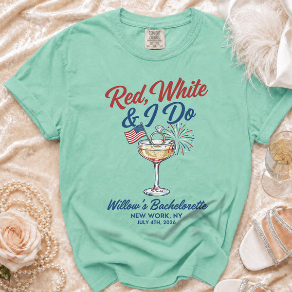 Red, White & I Do Celebration T-Shirt in Island Reef