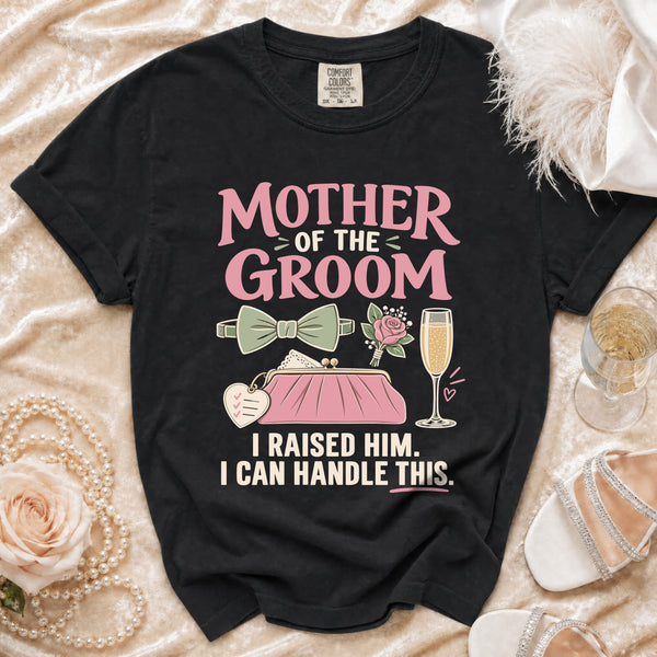 Groom Mother T-Shirt in Black