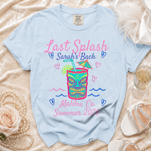 Last Splash Tropical Party T-Shirt in Chambray