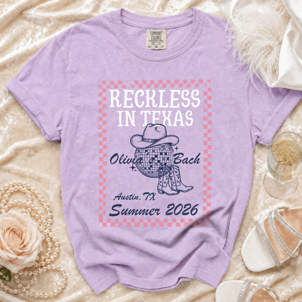 The Disco Cowgirl Bachelorette T-Shirt in Orchid