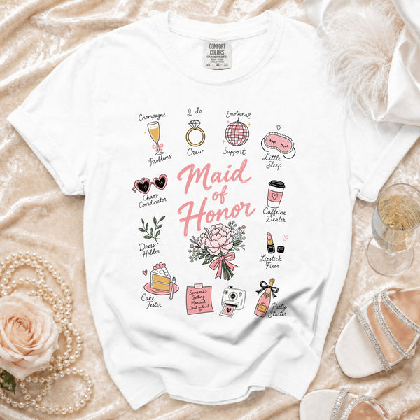 Maid of Honor Tee in White
