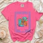 Pink t-shirt with "Her Last Rodeo" and "Jennifer's Bach Nashville, TN Summer 2026" text.